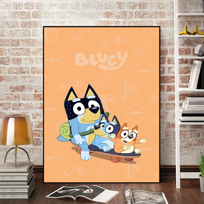 Bluey Family Beach Poster