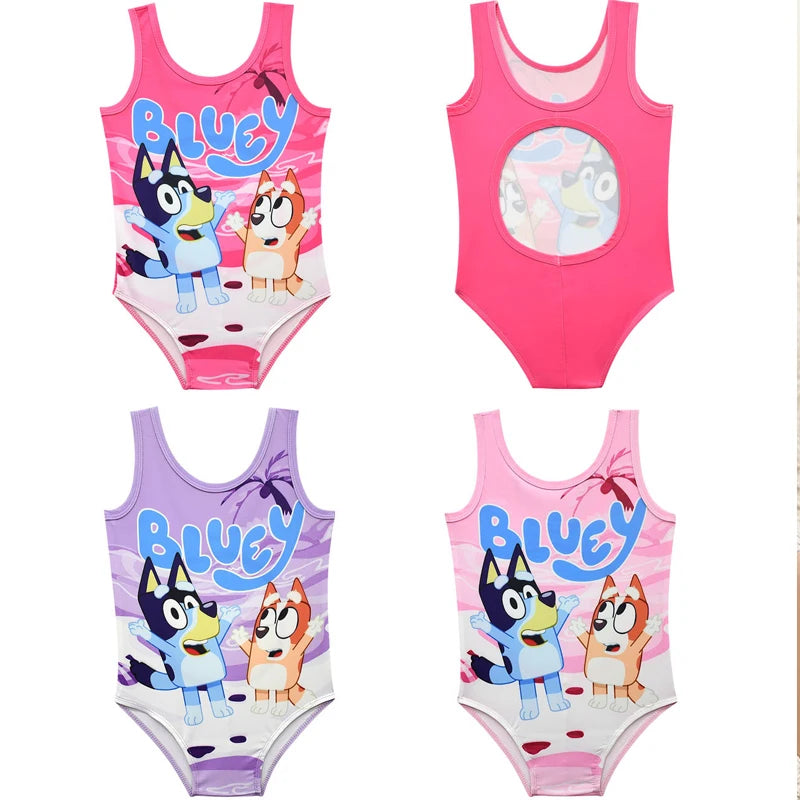 Bluey and Bingo Kids' Purple Swimsuit