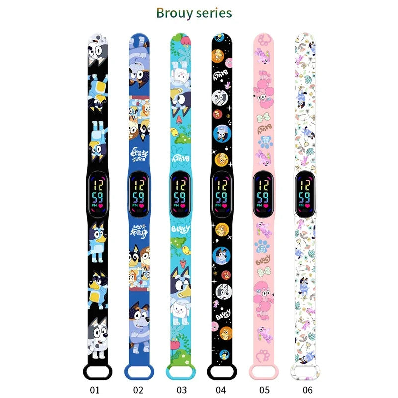 Bluey-Themed Kids Smart Watch - Blue Strap