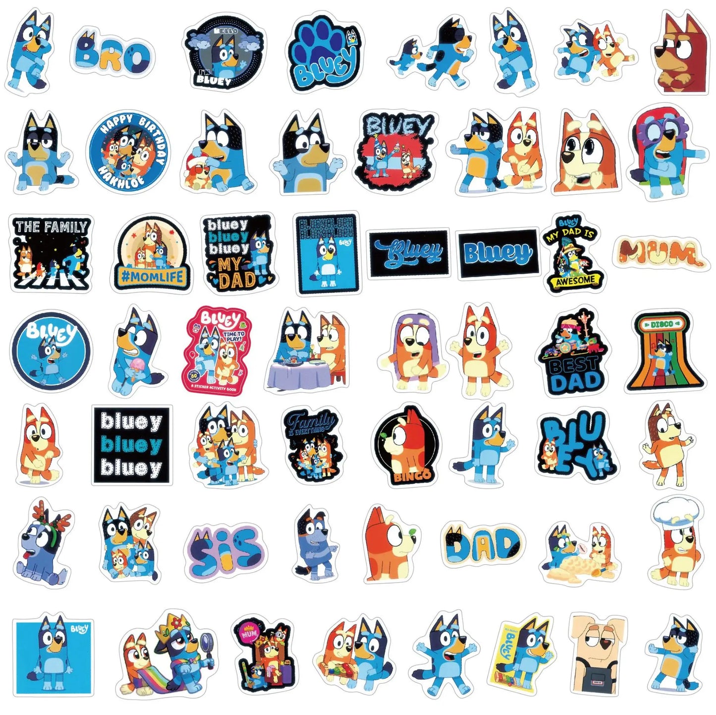 Bluey 55-Pack Stickers