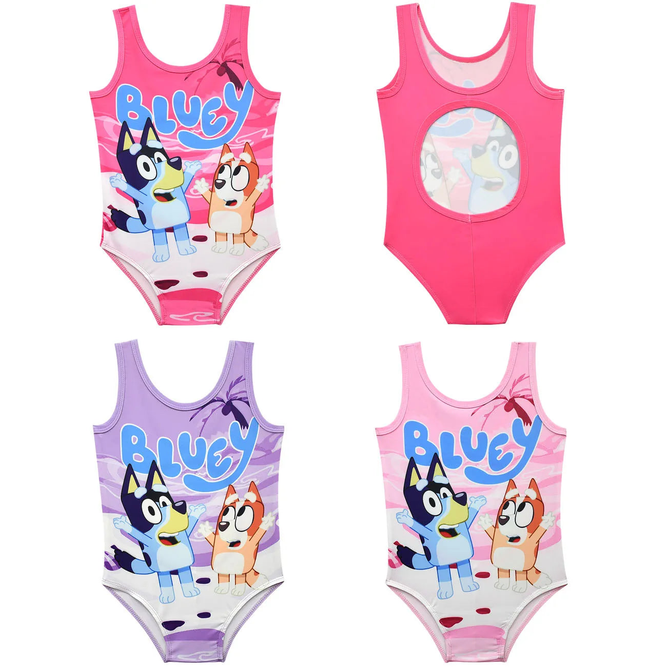 Bluey and Bingo Hot Pink Kids' Swimsuit