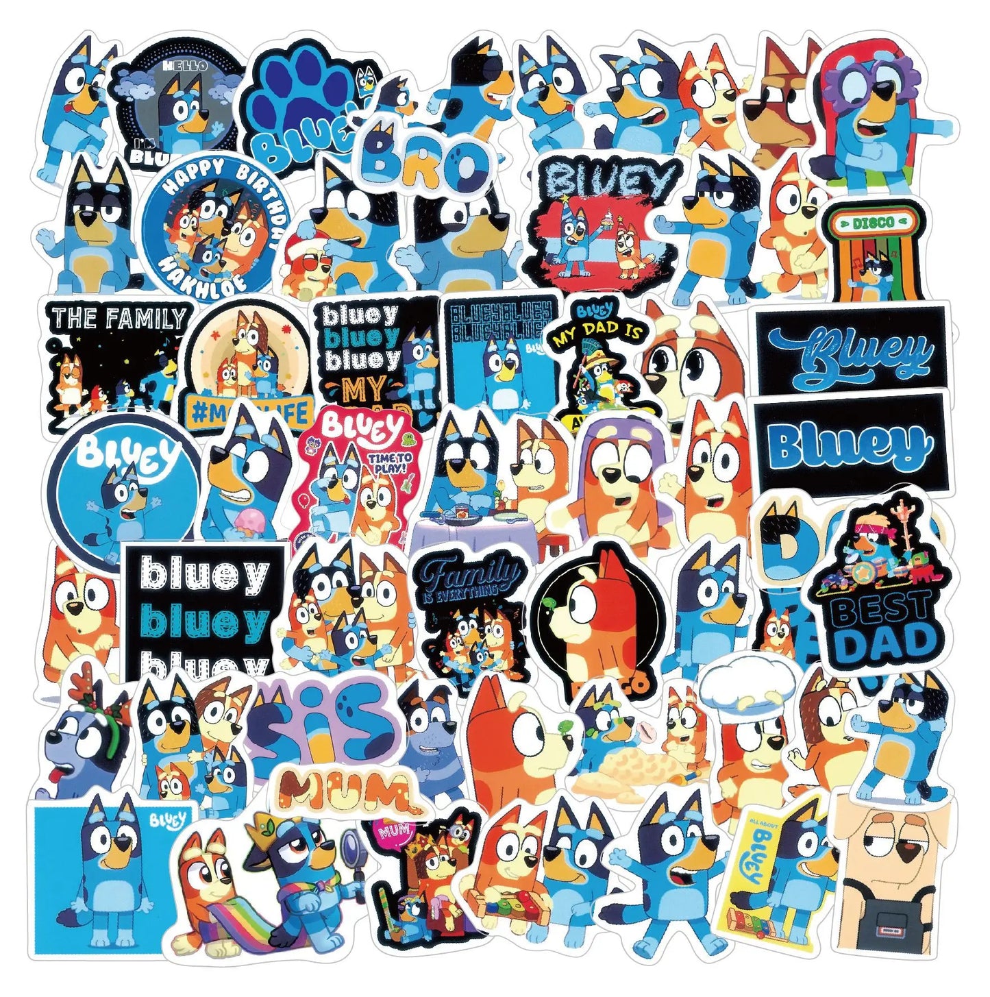 Bluey 55-Pack Stickers